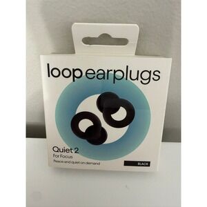 Loop Quiet 2 Earplugs Unisex One Size Black Noise Reduction NWT